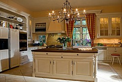 Exclusive English country house kitchen made of solid wood.